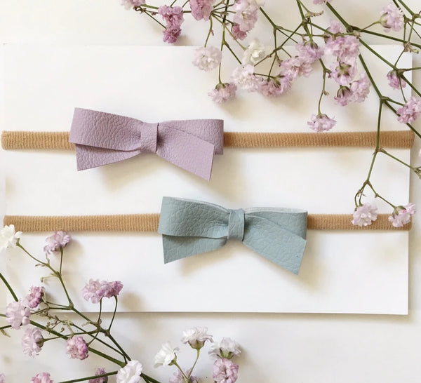 Faux Leather Baby Bow