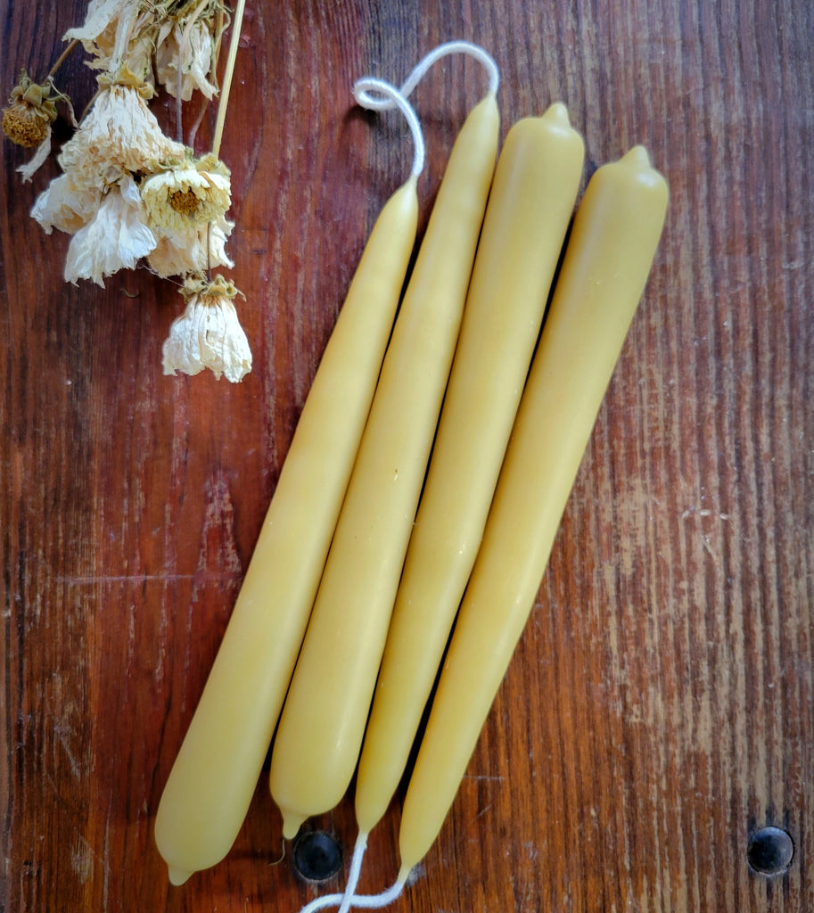 Hand-Dipped Beeswax Tapers – 7"