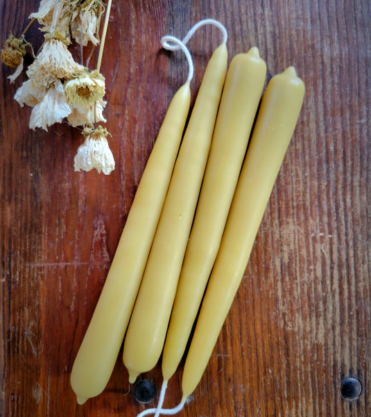 Hand-Dipped Beeswax Tapers – 7"