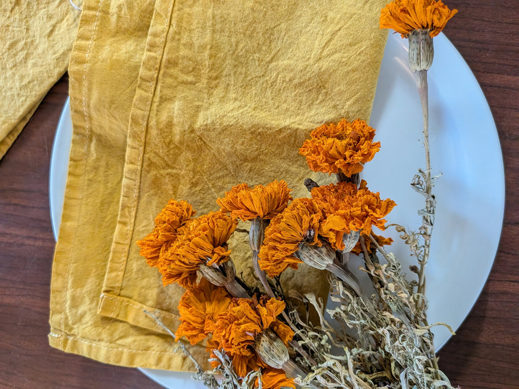 Botanically Dyed Marigold Cotton Napkins