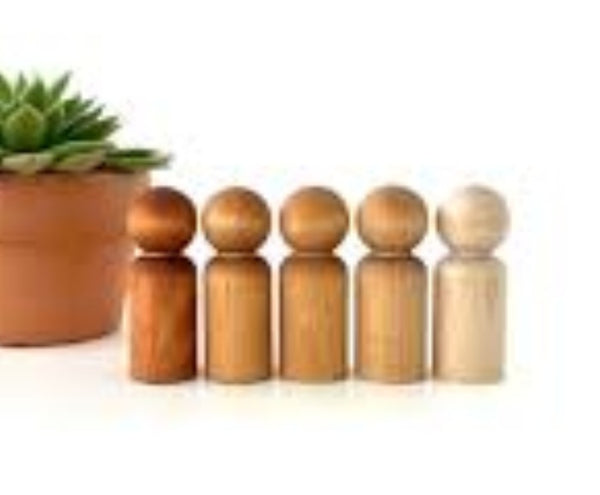 Wooden Skin Toned Peg Dolls