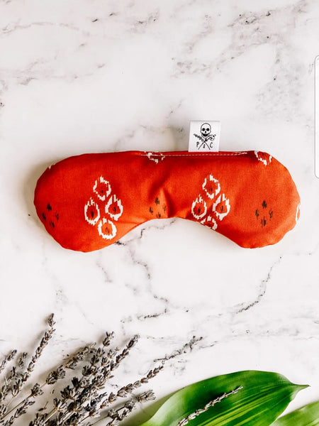 Lavender & Flax Seed Eye Pillow - Ikat Rust