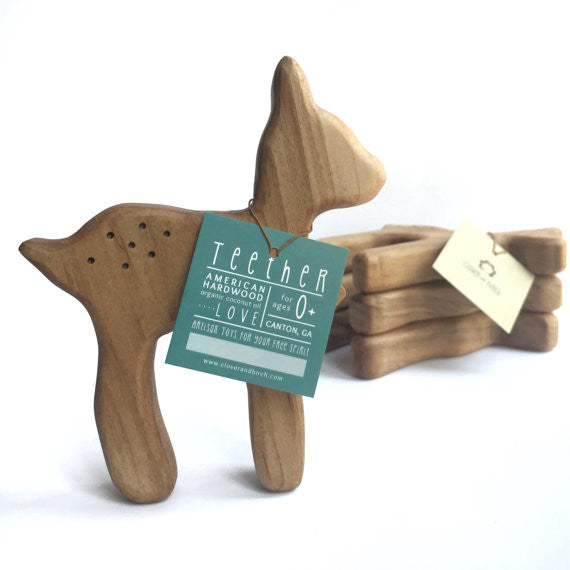 Wood Deer Teether