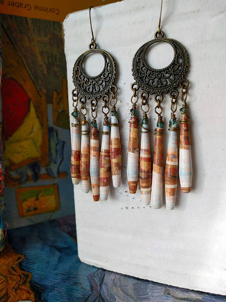 JoHa Designs - Handcrafted Paper Bead Chandelier Earrings