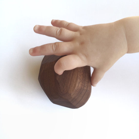 Walnut Geode Rattle